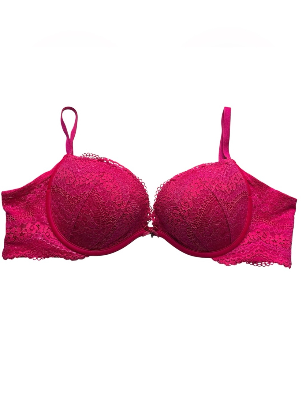 Victoria’s Secret Hot Pink Lace Plunge Padded Bra - 34B